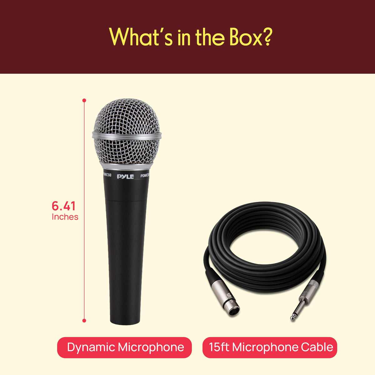 Dynamic Cardioid XLR Microphone with Built-in Pop Filter F289397