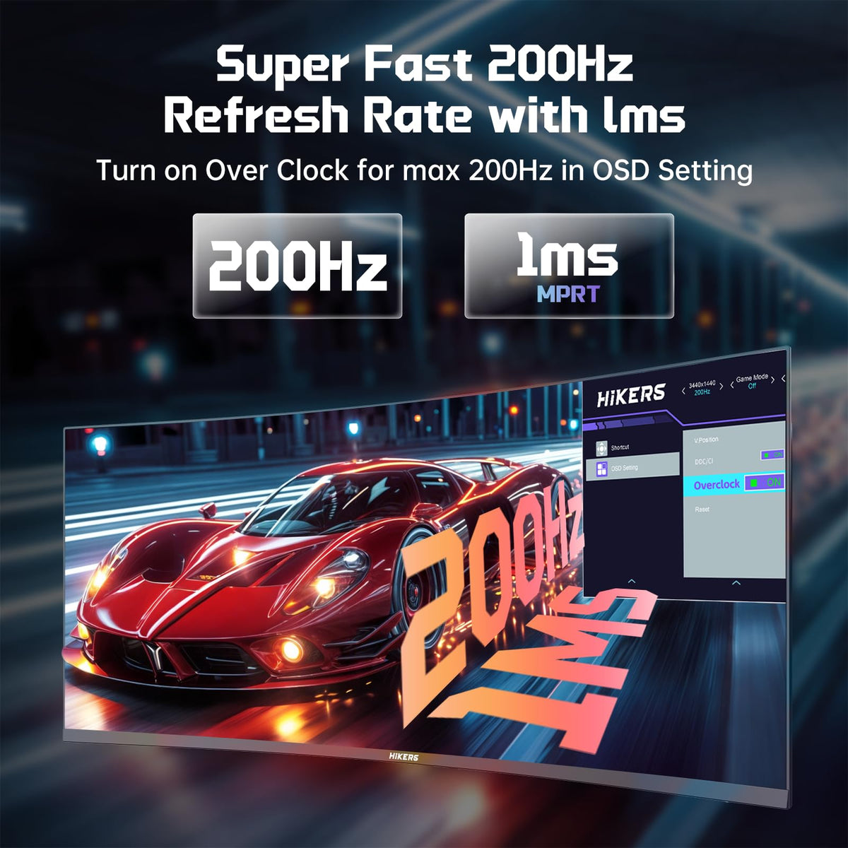 34 Inch Curved Gaming Monitor UWQHD 200Hz A367