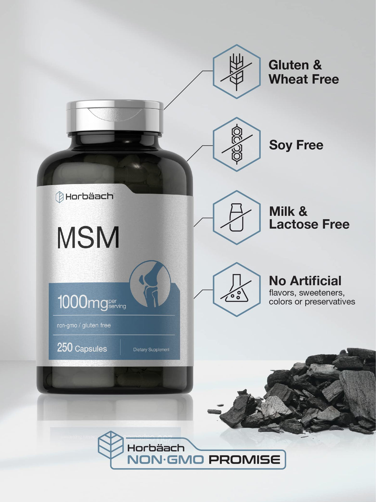 MSM Supplement Capsules 1000mg 250 Count P1771
