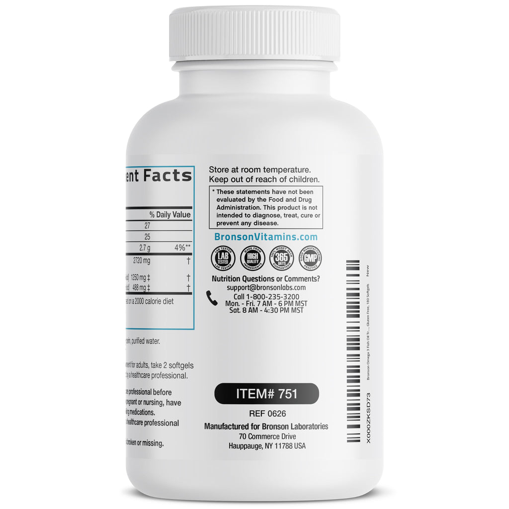 Omega-3 Fish Oil 2720 mg 180 Softgels Q455865