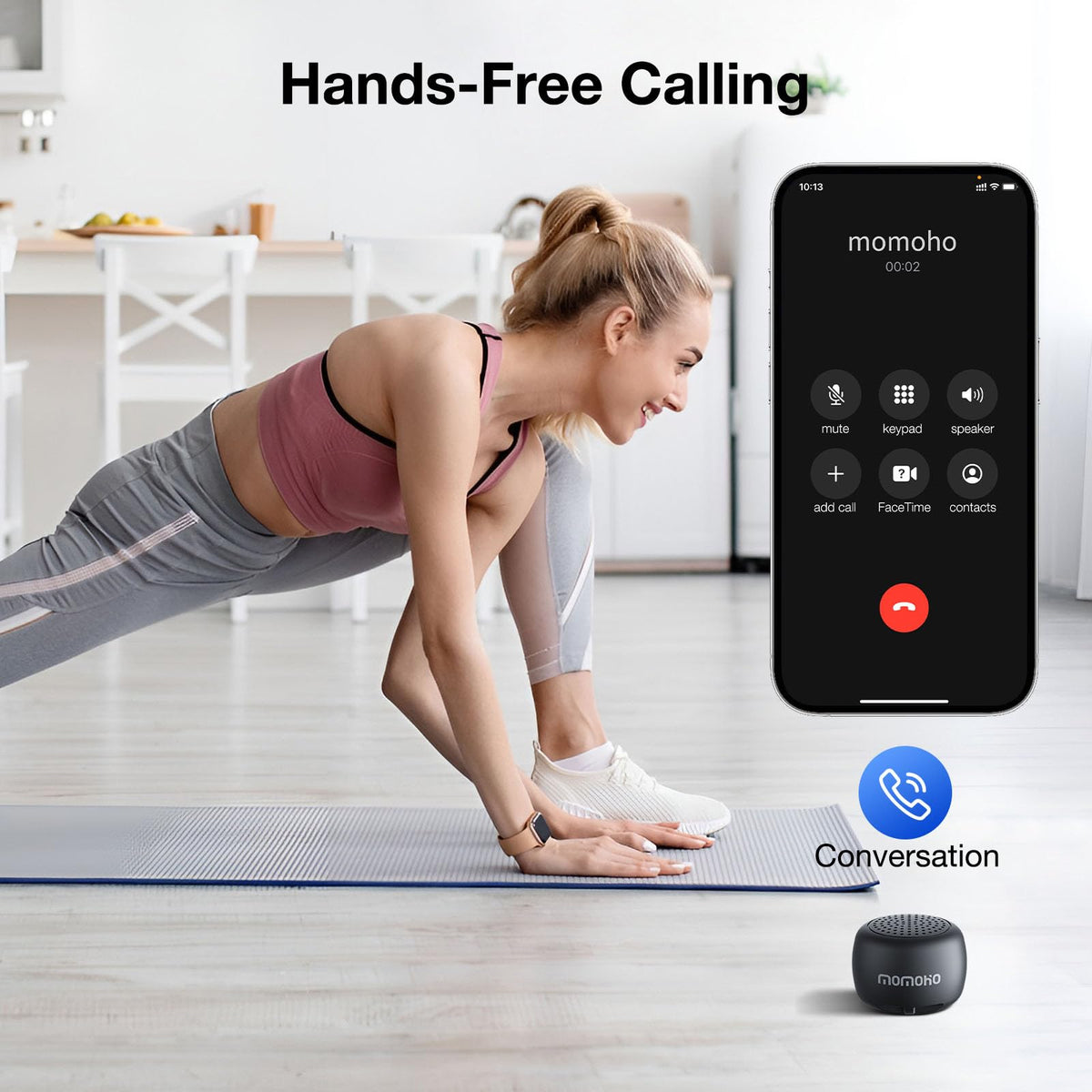 Black Mini Bluetooth Speaker with Built-in Mic D44665