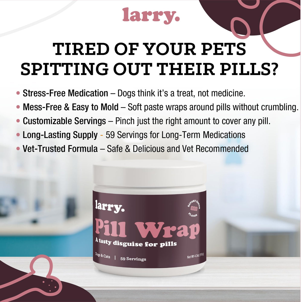 Pill Wrap Dogs Hide Medication Pockets 4.2 oz E538