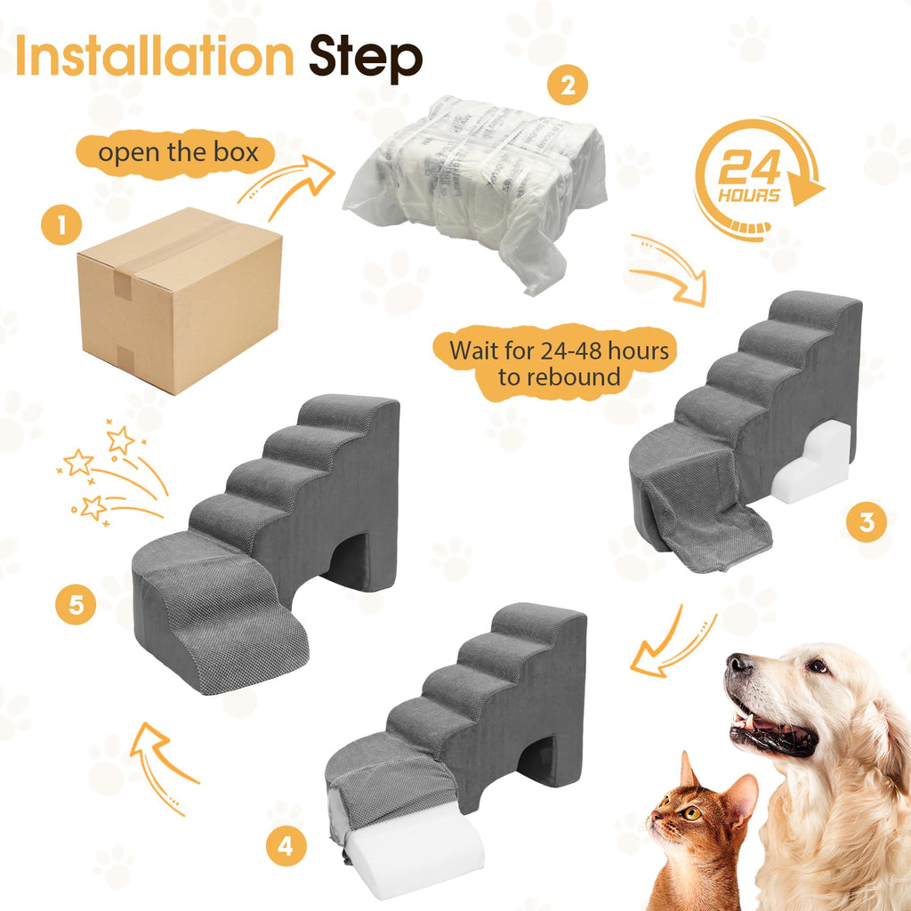 L Shaped 6 Steps Dog Stairs G49234