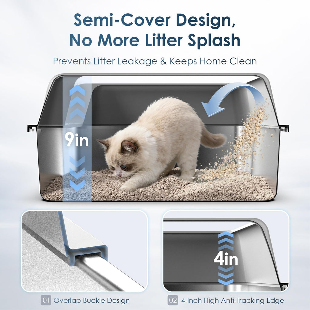 Stainless Steel Cat Litter Box with Lid N87721