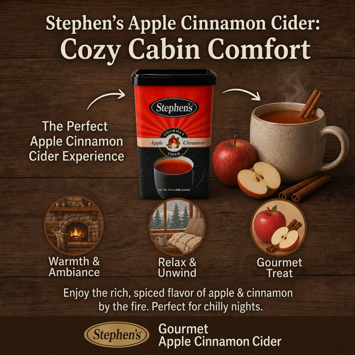 Apple Cinnamon Cider Mix 14 oz Pack of 6 C378
