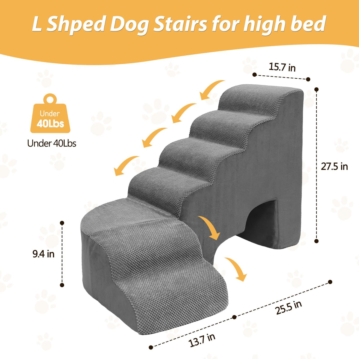 L Shaped 6 Steps Dog Stairs G49234