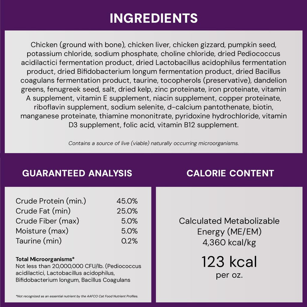 Freeze-Dried Raw Chicken Cat Food 3.5 oz A677763