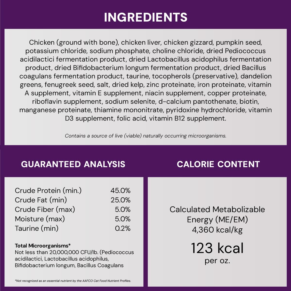 Freeze-Dried Raw Chicken Cat Food 3.5 oz A677763