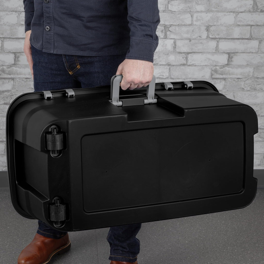 22 Gal Black Plastic Wheeled Footlocker T403
