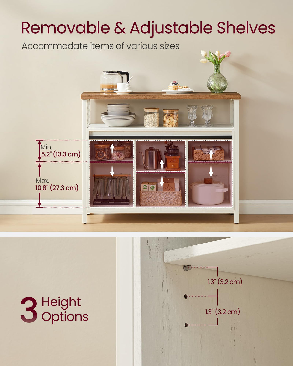 Buffet Cabinet with 2 Sliding Barn Doors R8614