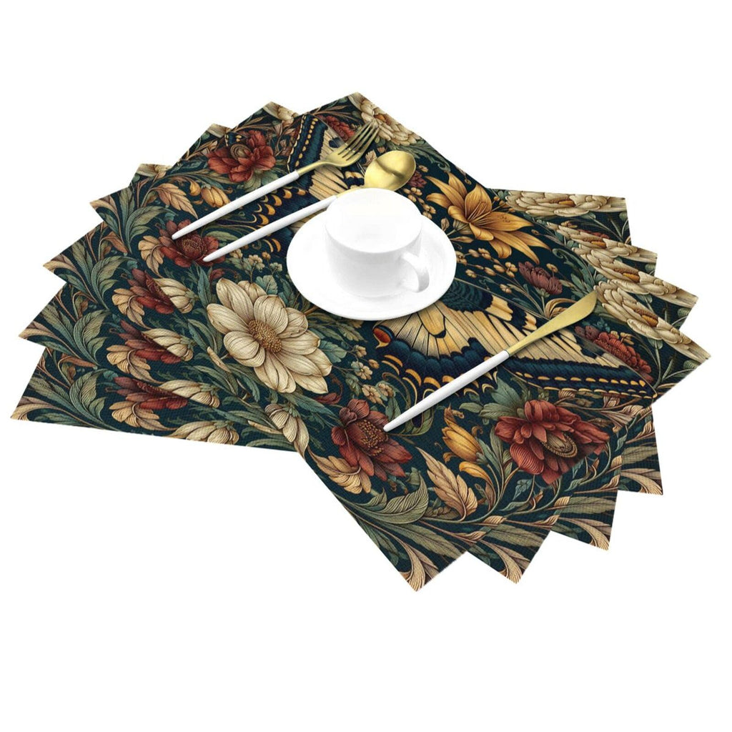 Vintage Butterfly Floral Woven Placemat 12X18 in J191