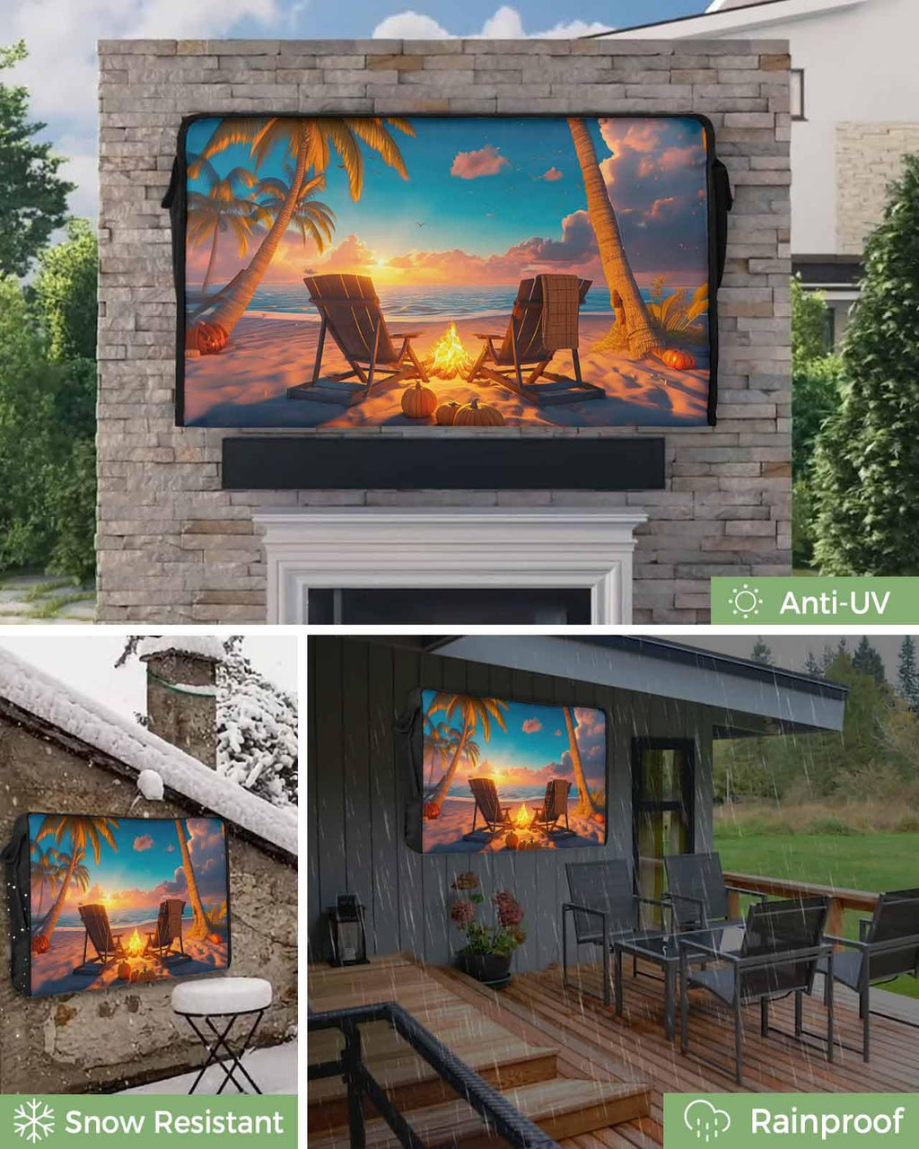 Waterproof Weatherproof Outdoor TV Cover for 30 to 32 Inch Flat Screen T5096