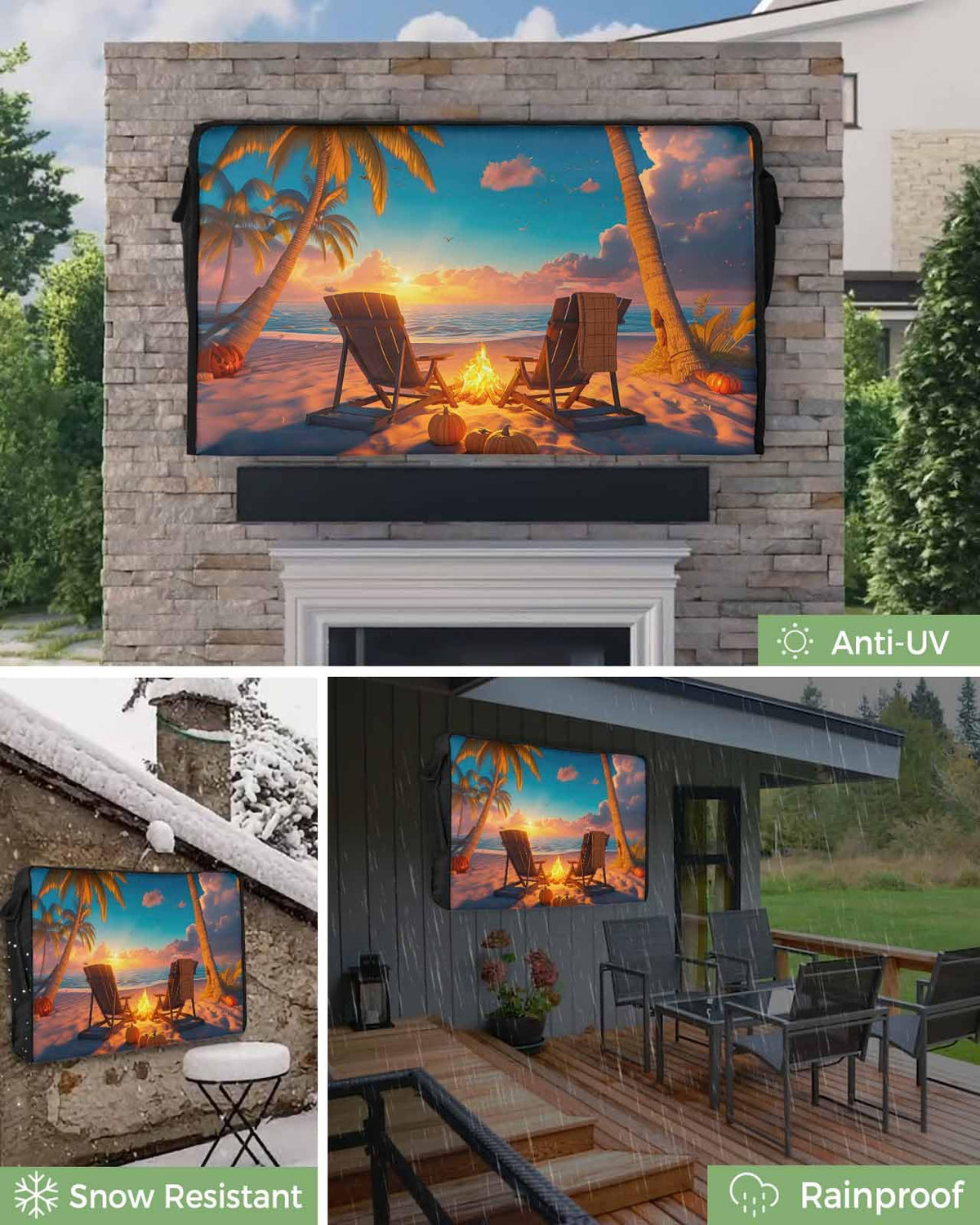Waterproof Weatherproof Outdoor TV Cover for 30 to 32 Inch Flat Screen T5096