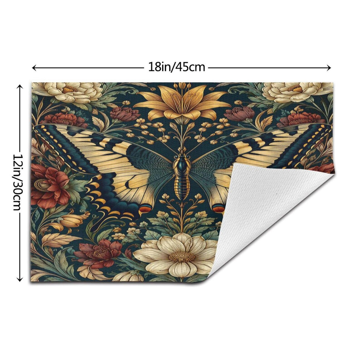 Vintage Butterfly Floral Woven Placemat 12X18 in J191