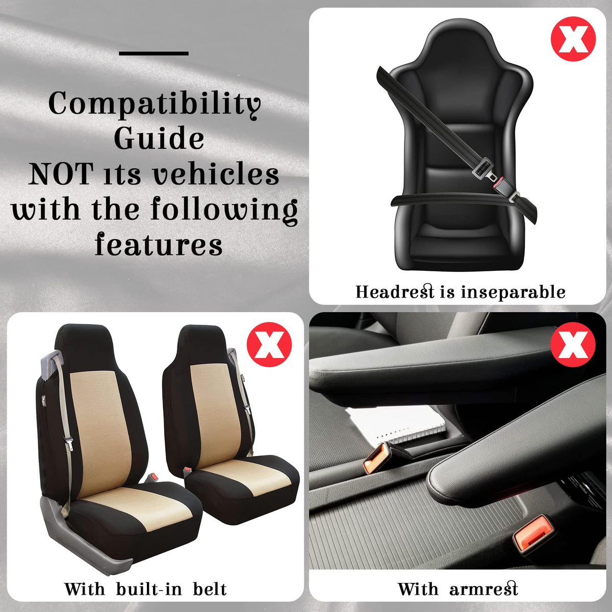 Red Black Car Seat Cover Full Set Z897527