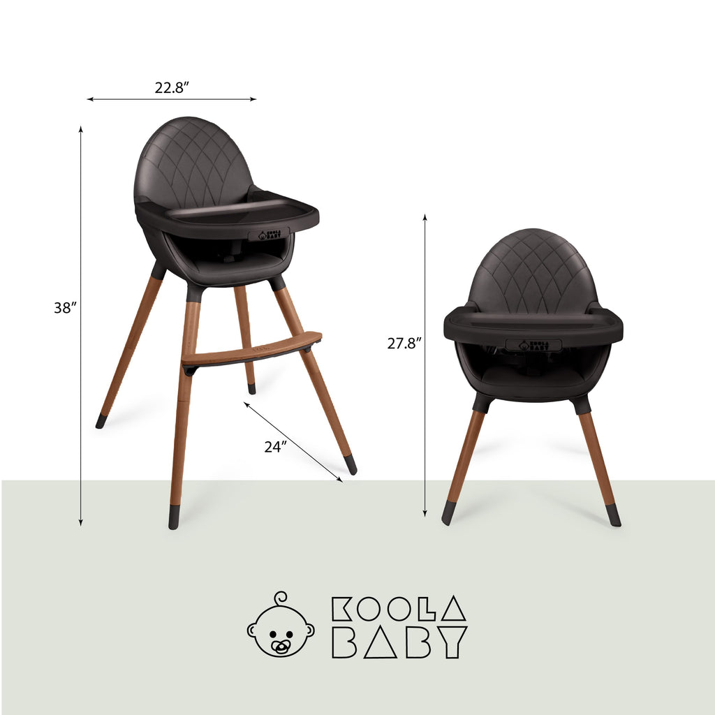 Convertible Wooden High Chair with Adjustable Height H406