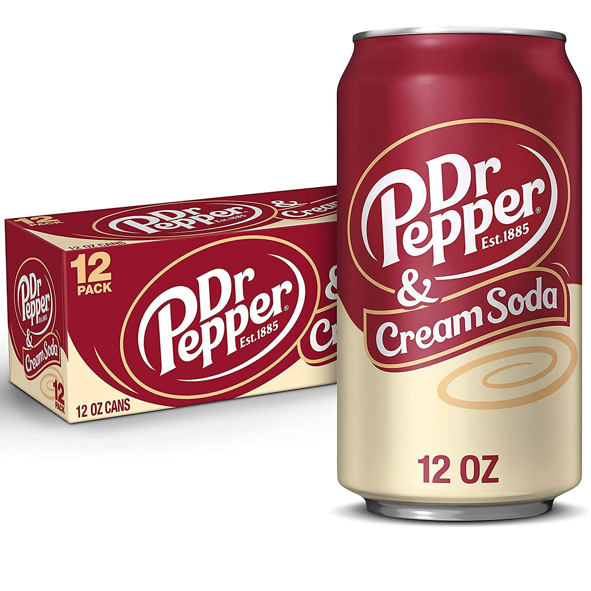 Dr Pepper and Cream Soda Zero 12 fl oz Cans 24 Count P65184