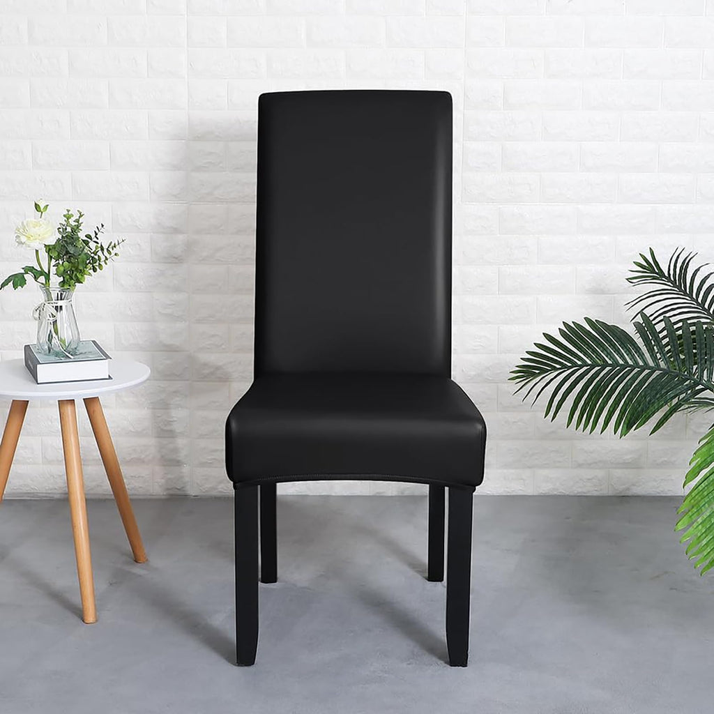 Black 6 Set Waterproof Dining Room Chair Cover U87396