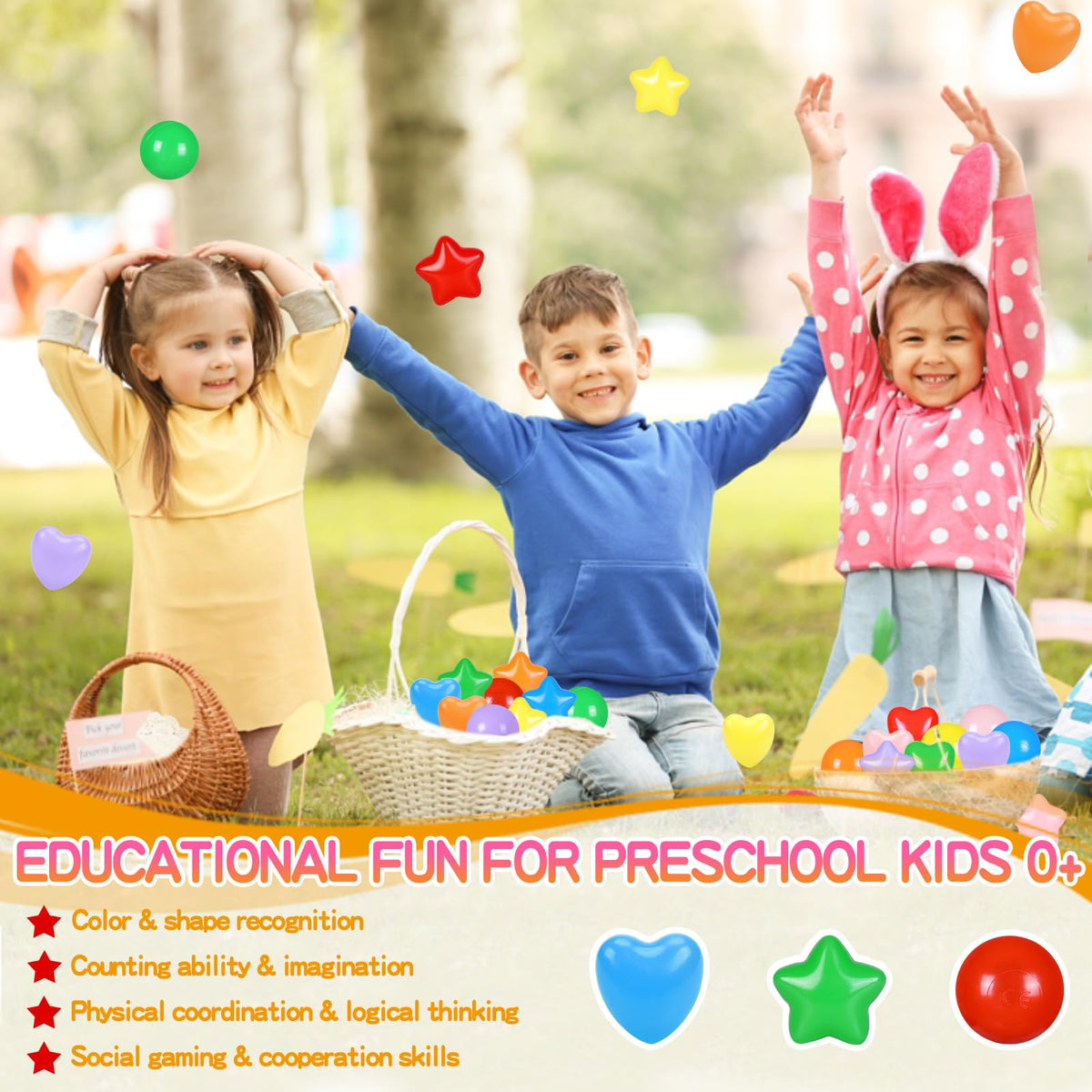 100 200 500 Plastic Balls for Toddlers Phthalate Free BPA Free Non-Toxic Crush Proof G4940