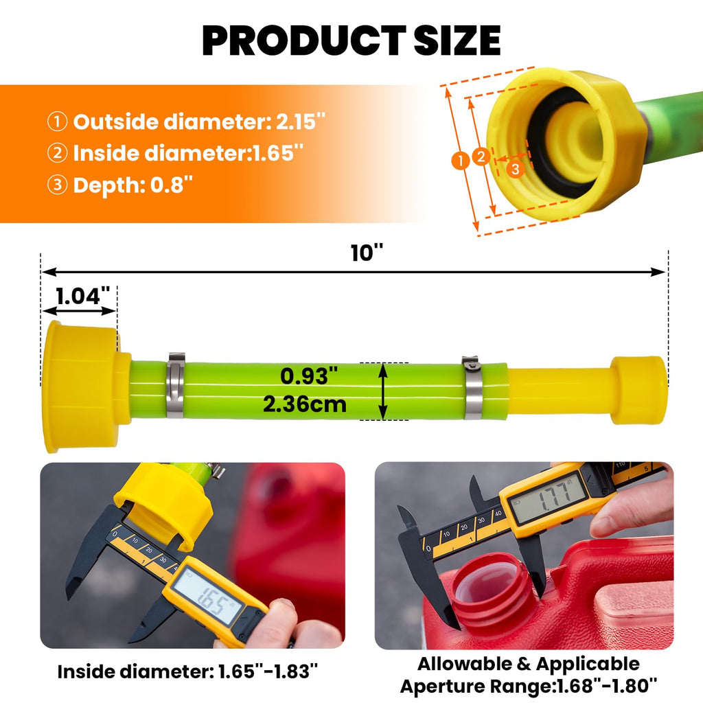 Gas Can Spout Replacement 10 Inch Flexible PVC Nozzle T288