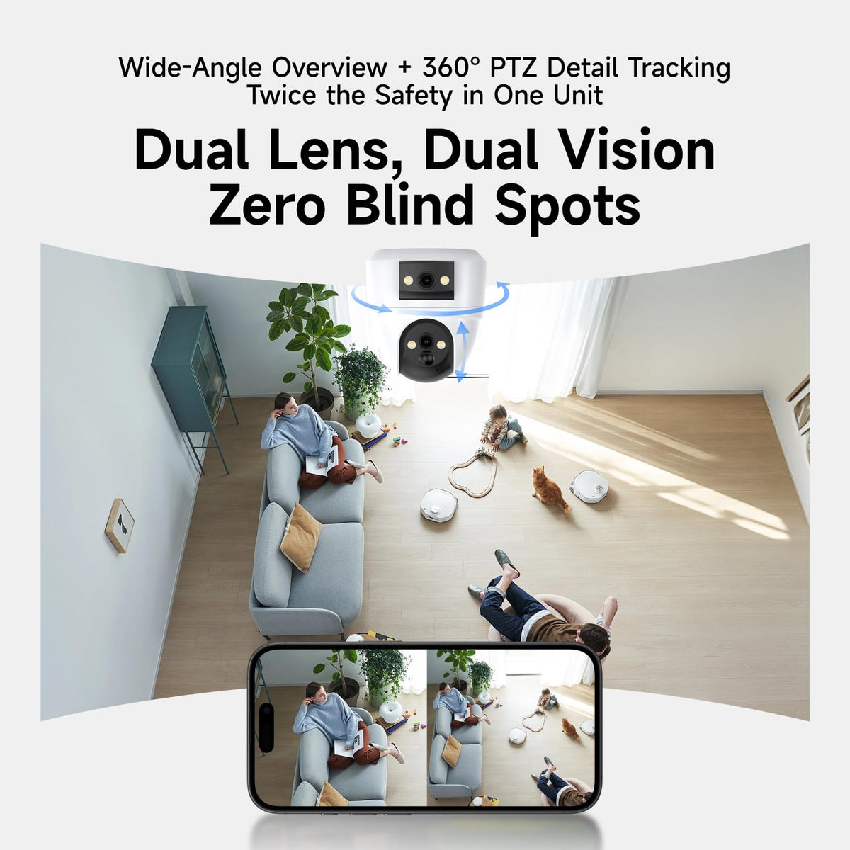 2K Dual Lens Indoor Security Camera I7070