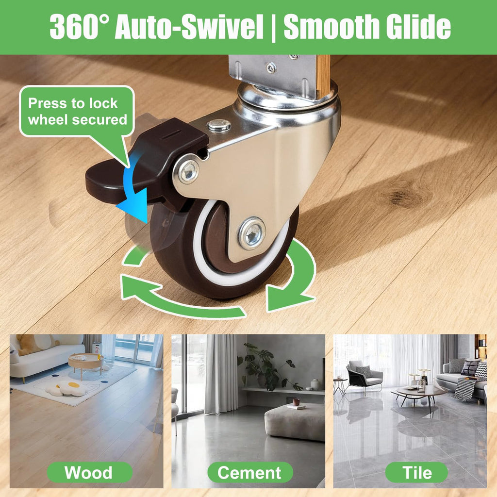 1" Low Profile Caster Wheels Set of 4 B46102