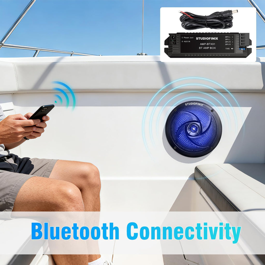 4 Inch 80W Bluetooth Waterproof Marine Speakers 2 Way Black M7805