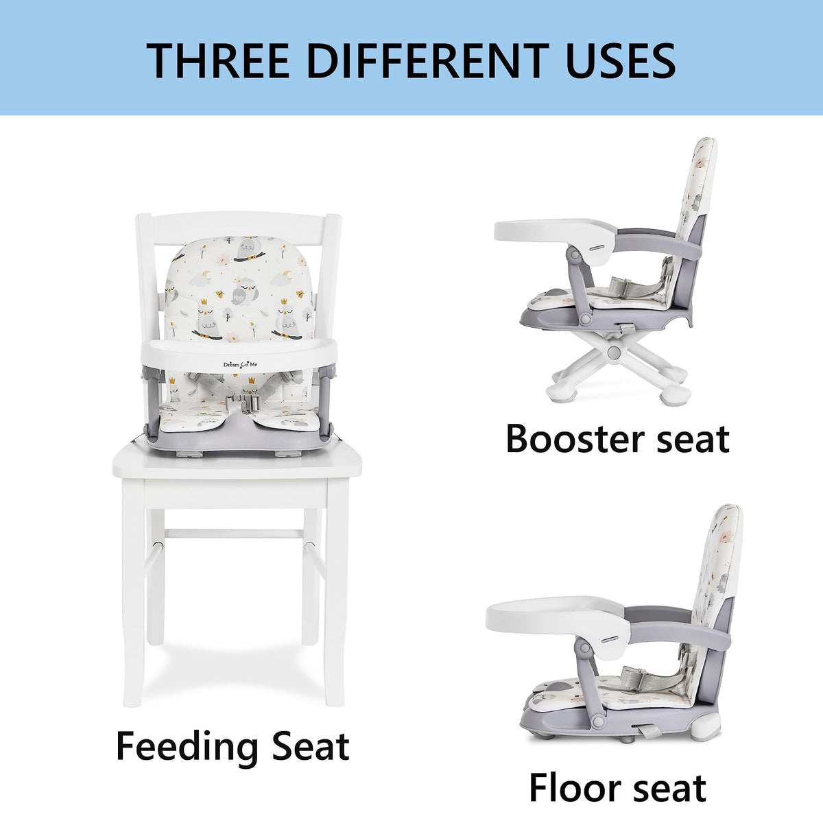 Booster Seat for Babies 6–36 Months, 3-in-1 Adjustable Portable T511801