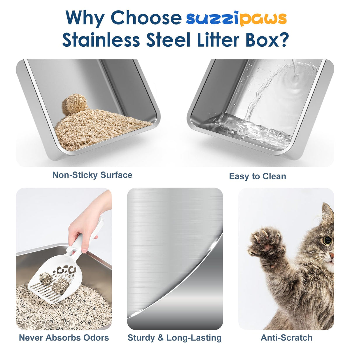 Stainless Steel Cat Litter Box with Lid N87721