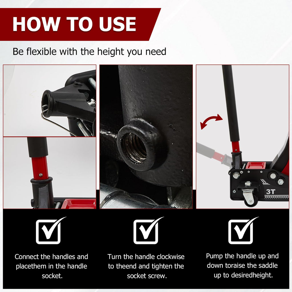 3 Ton Low Profile Steel Floor Jack Y6749