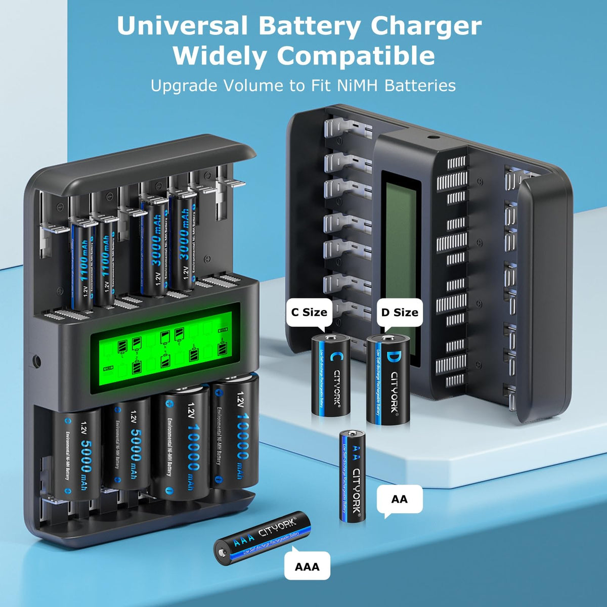 16 Pack Rechargeable AA Batteries with Charger G49266