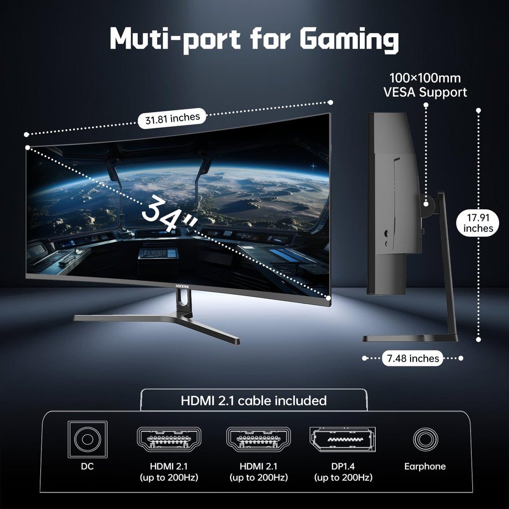 34 Inch Curved Gaming Monitor UWQHD 200Hz A367