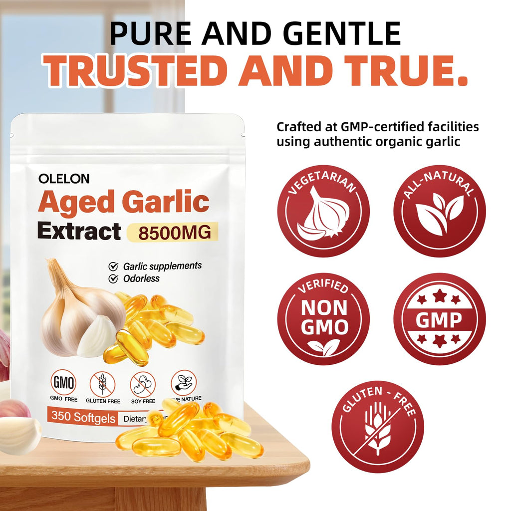Aged Garlic Extract 350 Softgels Odorless Organic Garlic Supplement J44635