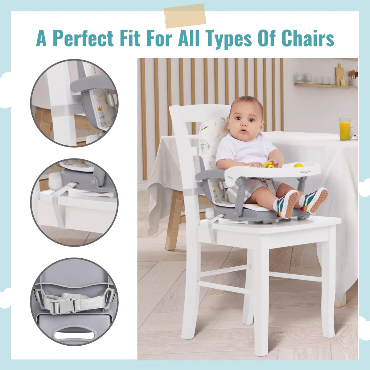 Booster Seat for Babies 6–36 Months, 3-in-1 Adjustable Portable T511801