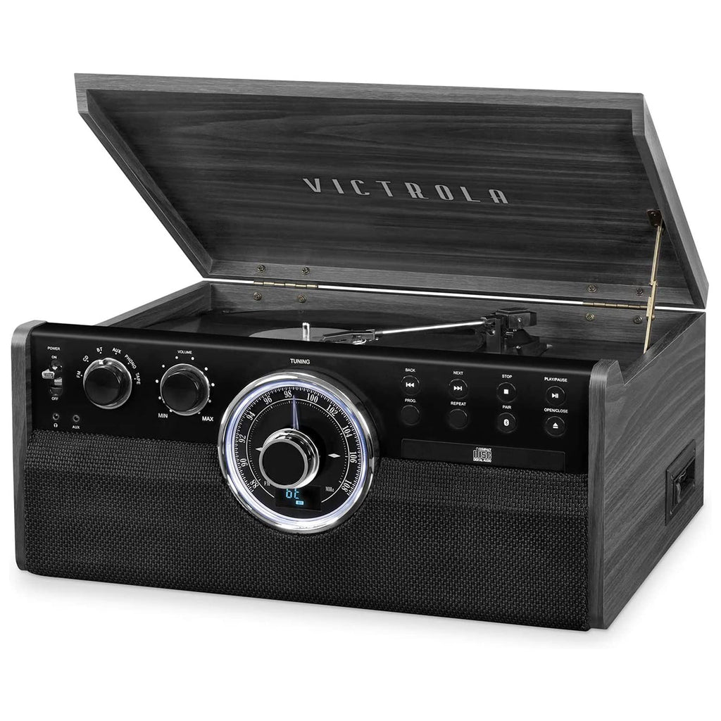 Black 6-in-1 Bluetooth Record Player with Stand Y131458