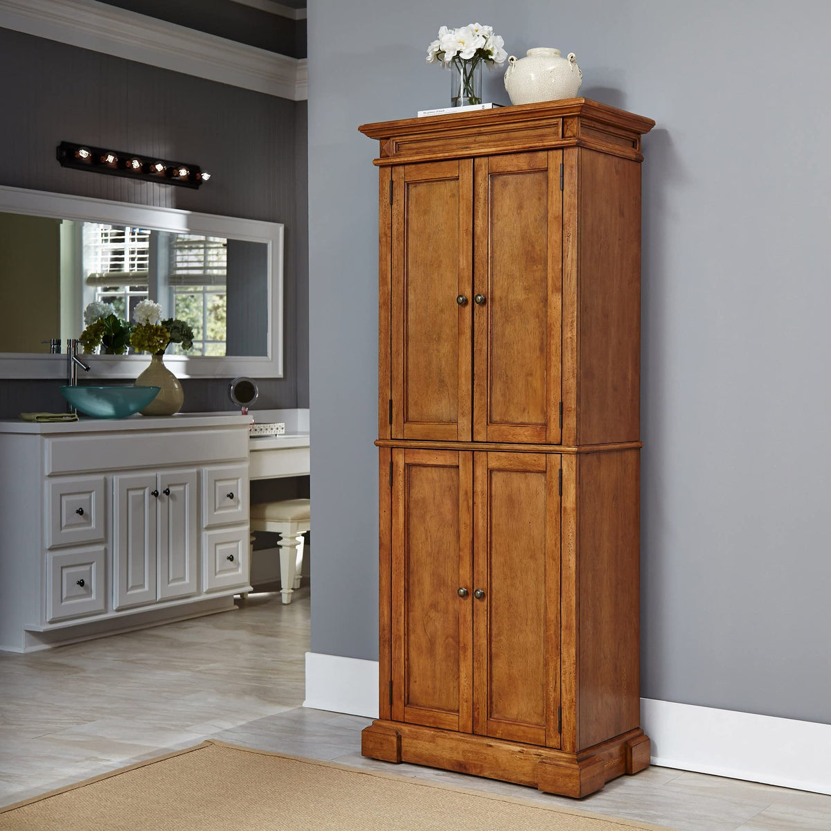 Distressed Oak Pantry O655