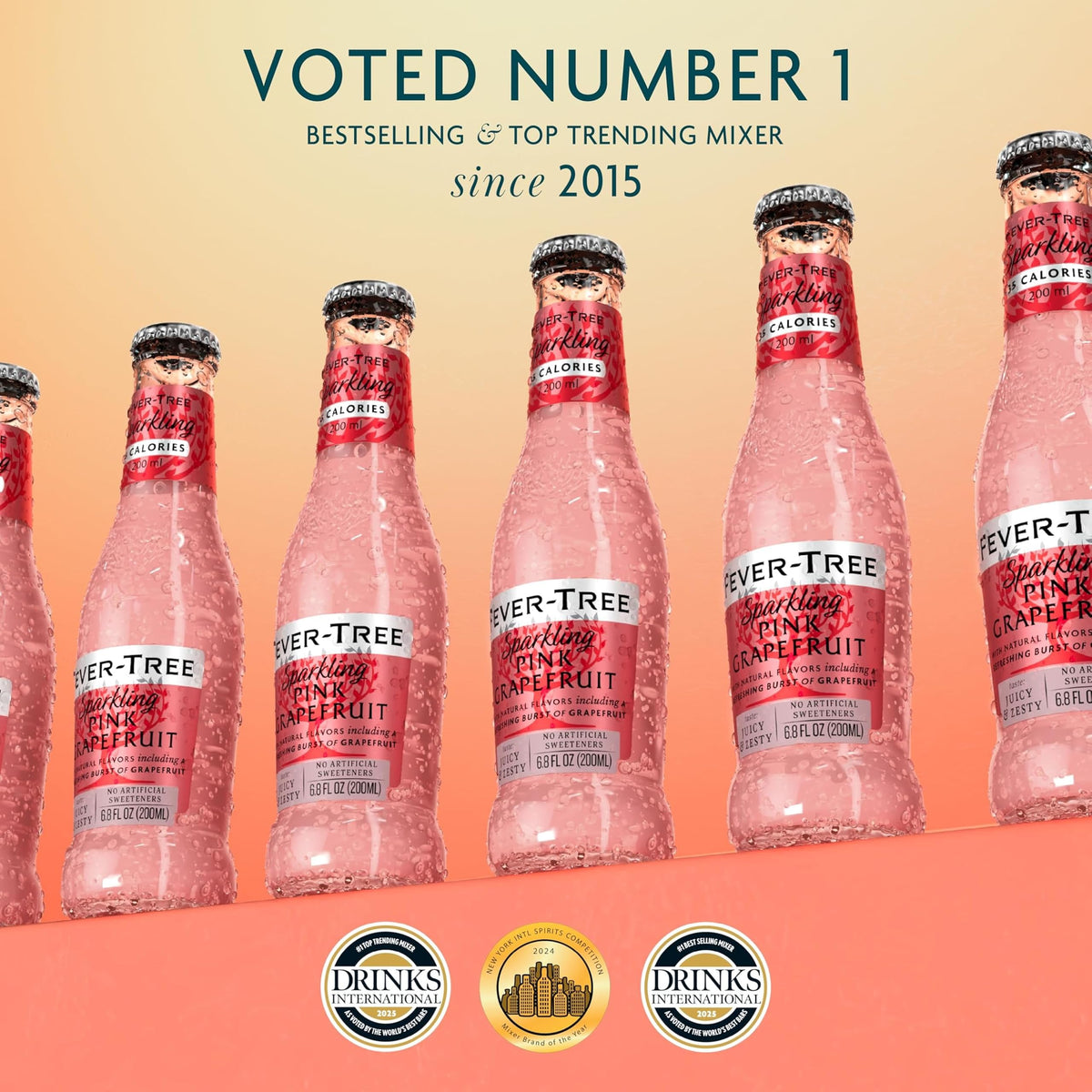Sparkling Pink Grapefruit Soda Mixer, 24 Pack, 6.8 Fl Oz Bottles B151580