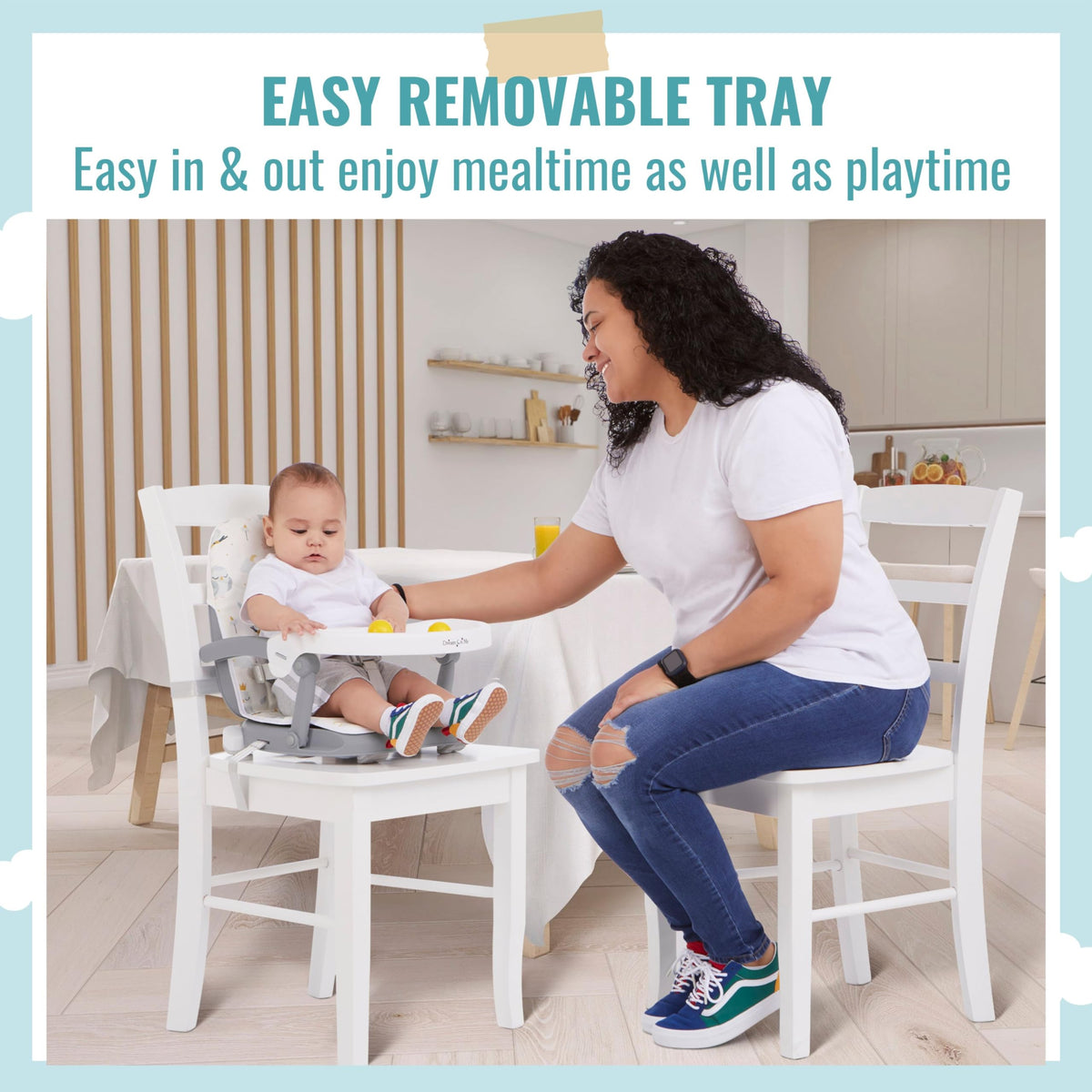 Booster Seat for Babies 6–36 Months, 3-in-1 Adjustable Portable T511801