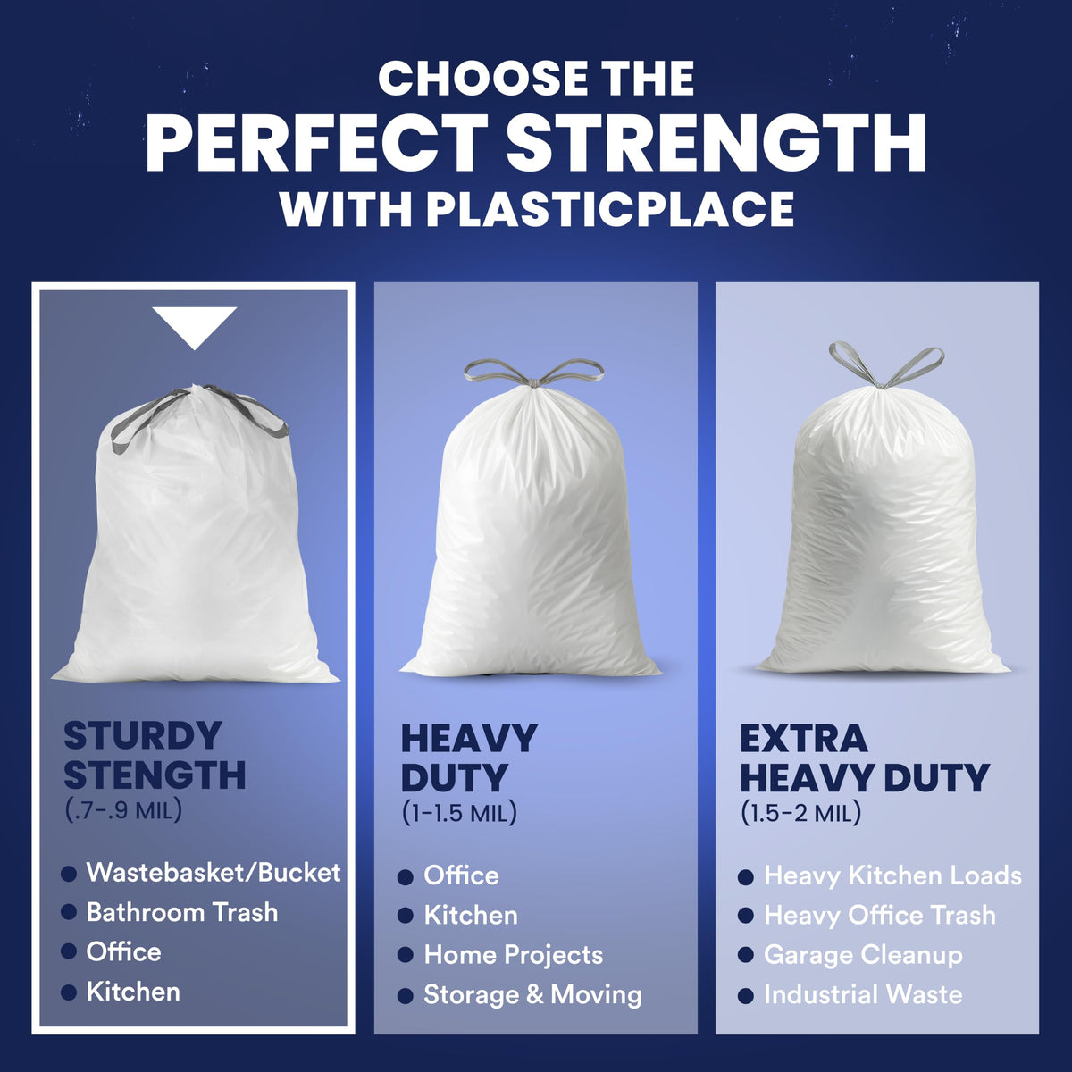 4 Gallon White Drawstring Trash Bags, 200 Count I380494