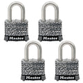 Stainless Steel Outdoor Padlock with Key, 4 Pack D587
