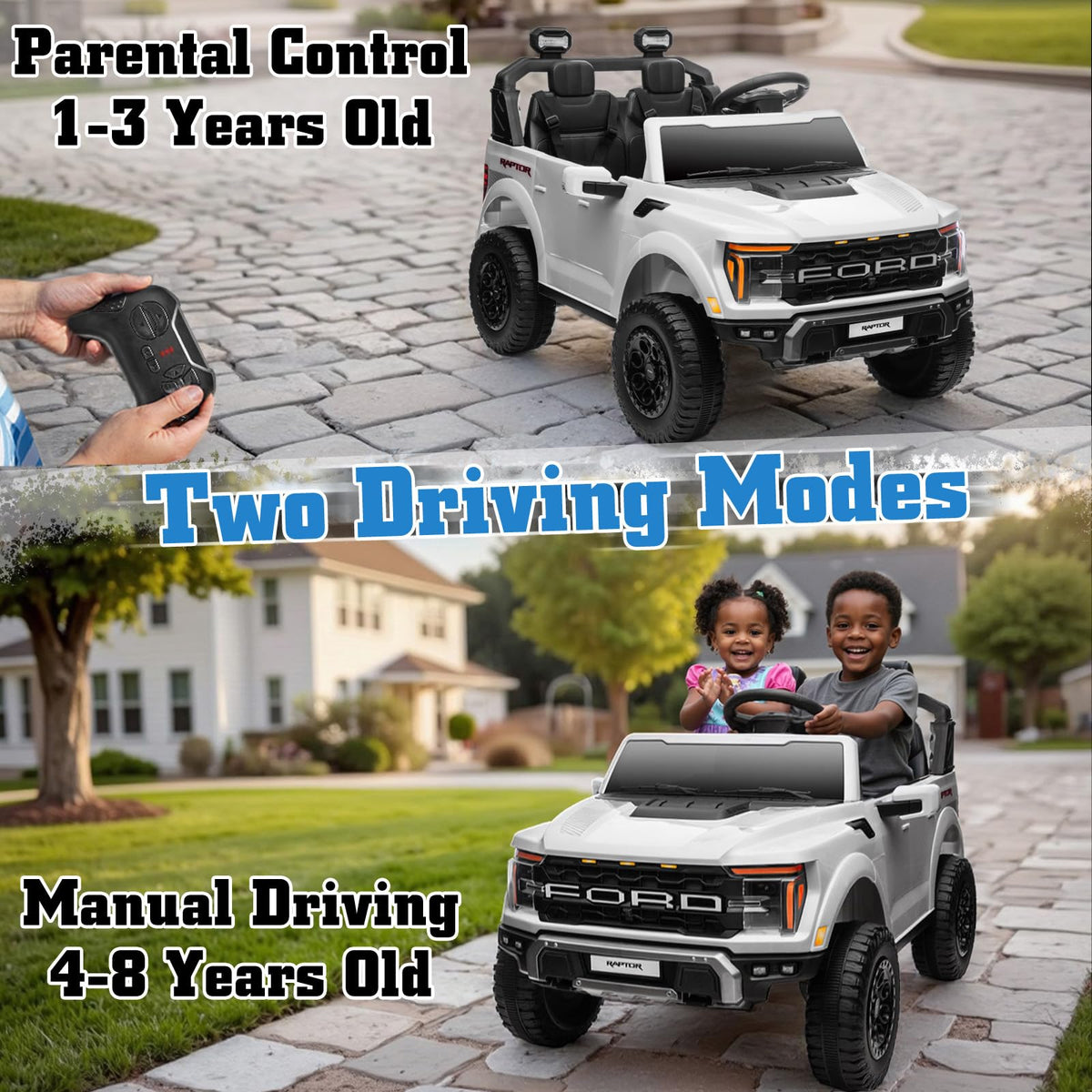 White 24V 2 Seater Ride On Truck C68103