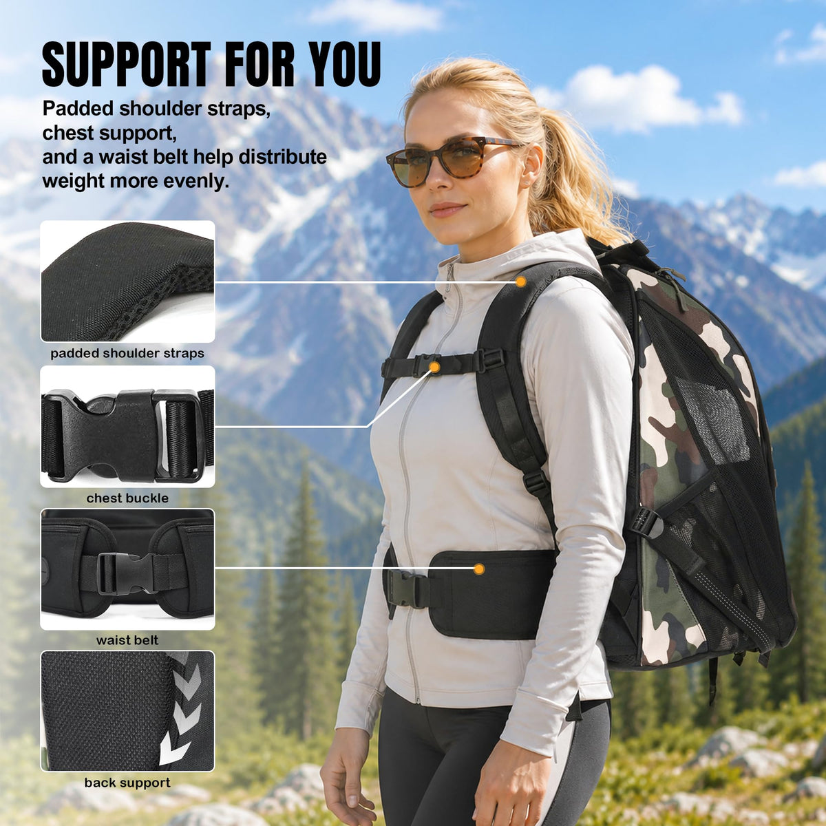 Dog Backpack Carrier Up to 20 lb Q665