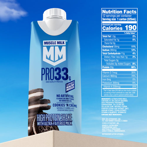 11 fl oz High Protein Shake, 12 Pack, 33g Protein, 3g Sugar J20590
