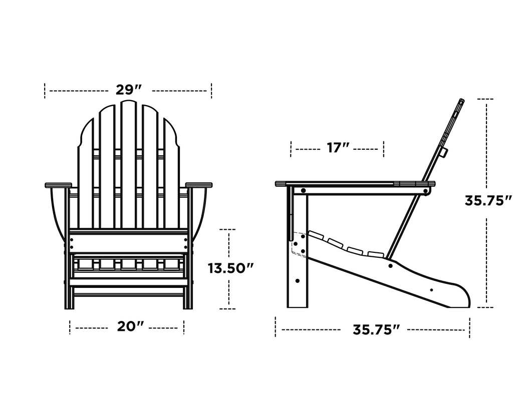 Pacific Blue Outdoor Adirondack Chair D3323