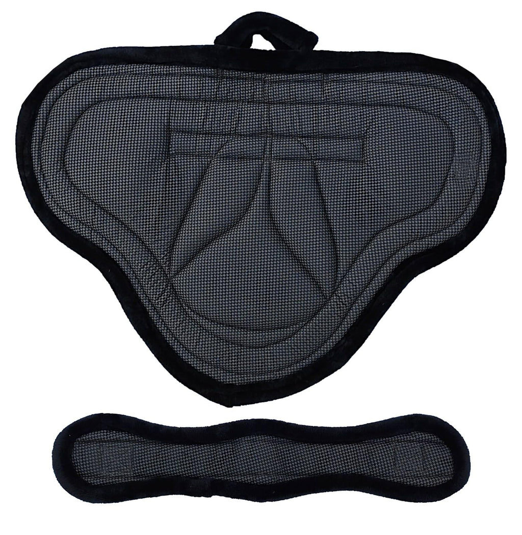 Padded Suede Leather Bareback Pad with Girth & Stirrups J64823