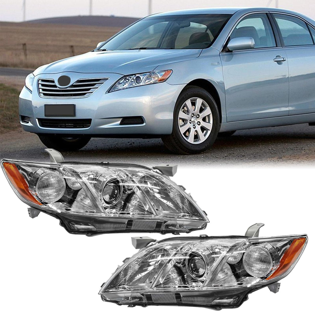 Chrome Clear Lens Projector Headlight Replacement Kit Pair of LH+RH X4424
