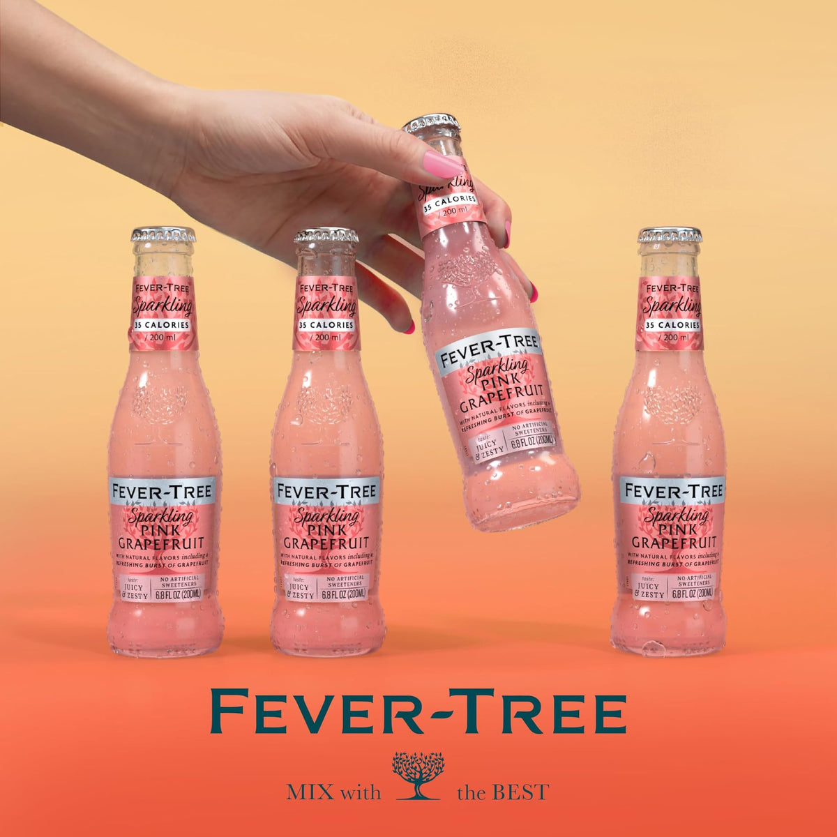 Sparkling Pink Grapefruit Soda Mixer, 24 Pack, 6.8 Fl Oz Bottles B151580