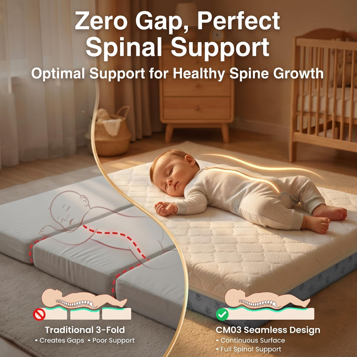 Pack and Play Mattress Pad Bi-Fold Memory Foam X96329