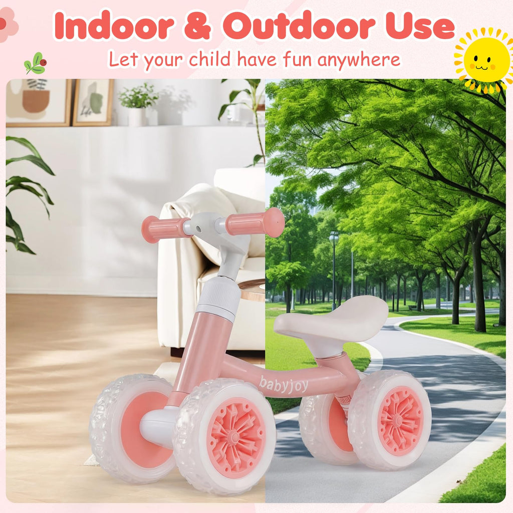4 Wheels Toddler Balance Bike with Adjustable Handlebar & Seat P688520