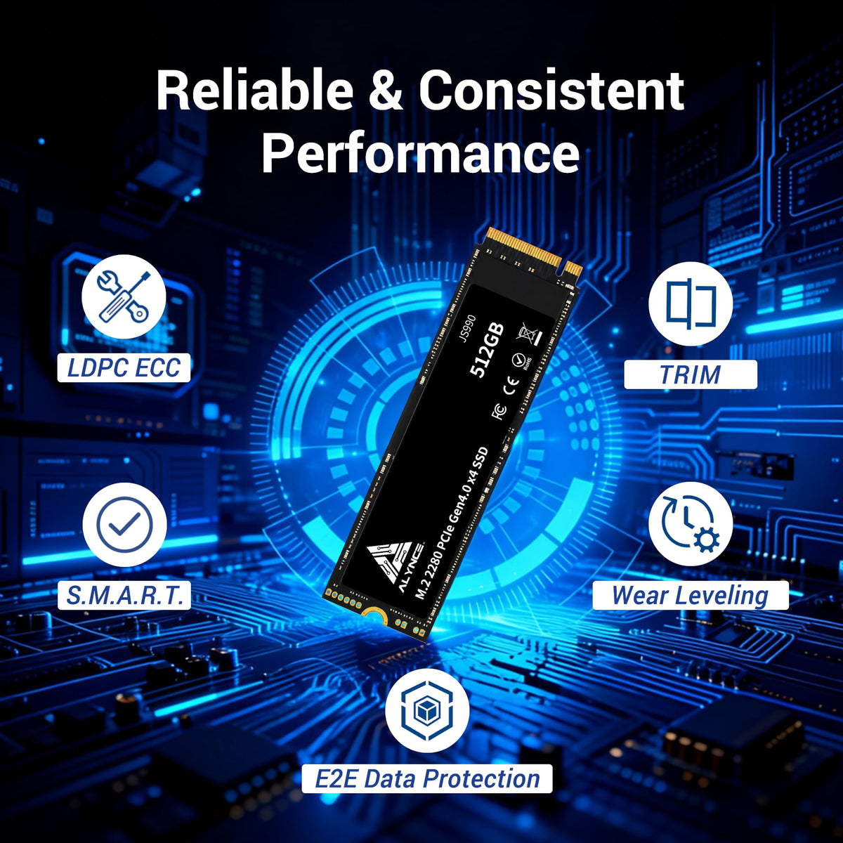 512GB PCIe Gen4 x4 NVMe M.2 2280 SSD O9129